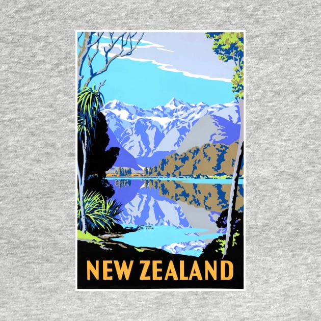 Vintage Travel Poster New Zealand by vintagetreasure